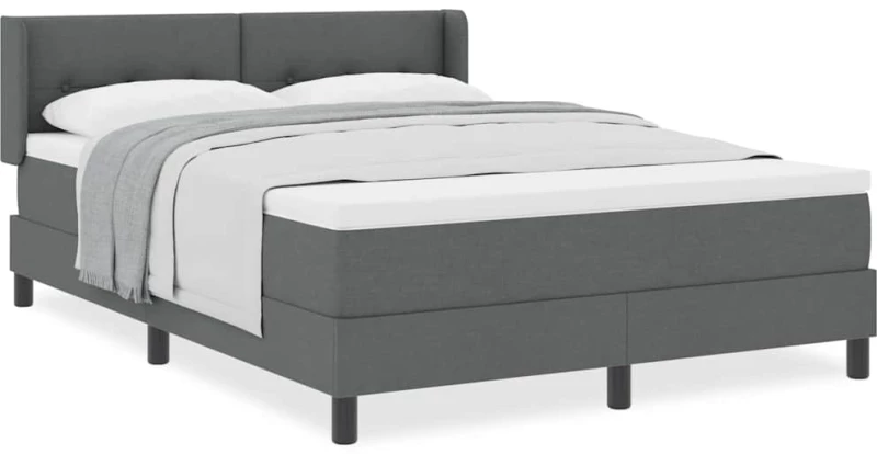 vidaXL Κρεβάτι box spring με στρώμα με στρώμα Σκούρο γκρι 160 x 200 cm