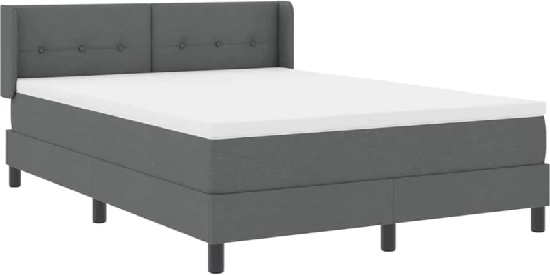 vidaXL Κρεβάτι box spring με στρώμα με στρώμα Σκούρο γκρι 160 x 200 cm