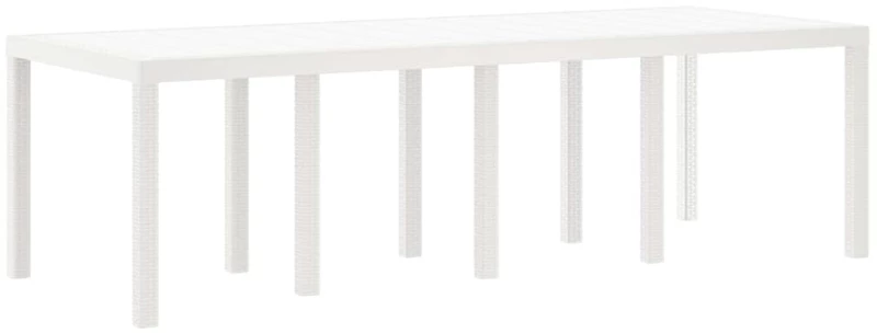 vidaXL Σέτ φαγητού για κήπο 11 pcs Λευκό Rattan Polt