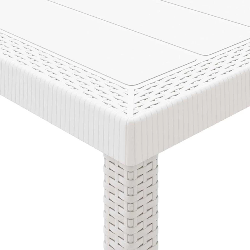 vidaXL Σέτ φαγητού για κήπο 11 pcs Λευκό Rattan Polt