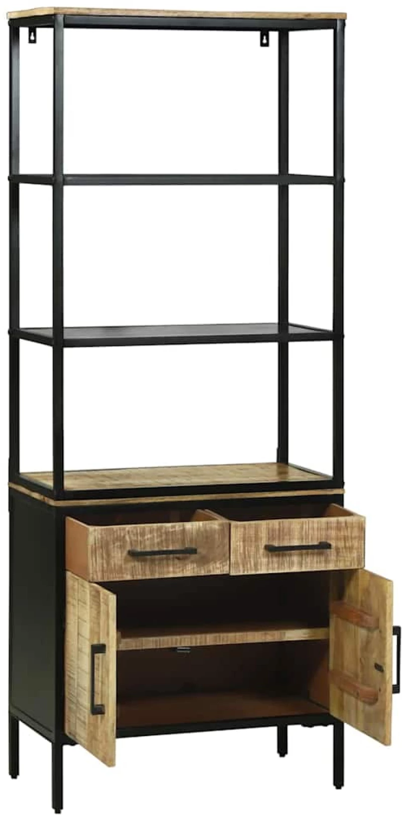 vidaXL Highboard Καφέ 70 x 35 x 180 εκ. Μασίφ ξύλο μάνγκο