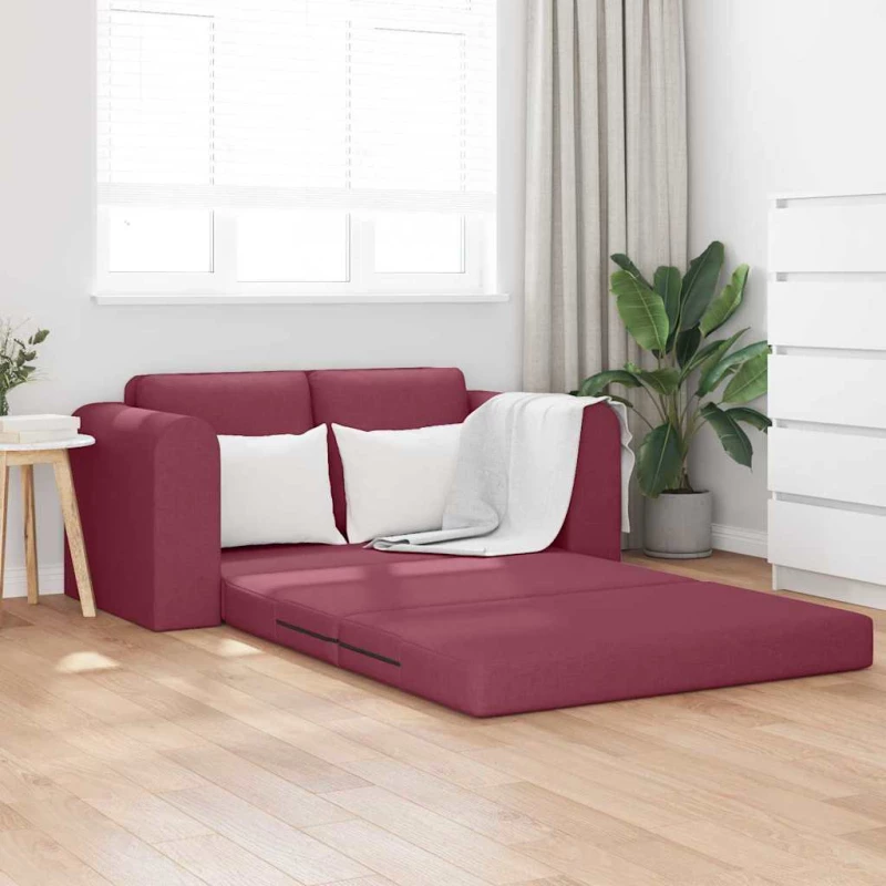 vidaXL Κρεβάτι καναπές Μπορντό 148 x 71 x 83 εκ. ύφασμα