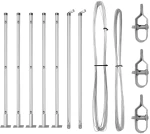 vidaXL Πό posts φράχτη 7 pcs Ασημί Ø32mm 50 εκ Γαλβανισμένος χάλυβας