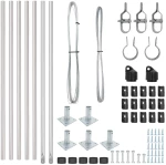 vidaXL Πό posts φράχτη 7 pcs Ασημί Ø32mm 50 εκ Γαλβανισμένος χάλυβας