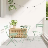 vidaXL Φορητό Σετ Μπιζερί 3 pcs Ανοιχτό μέint Ατσάλι