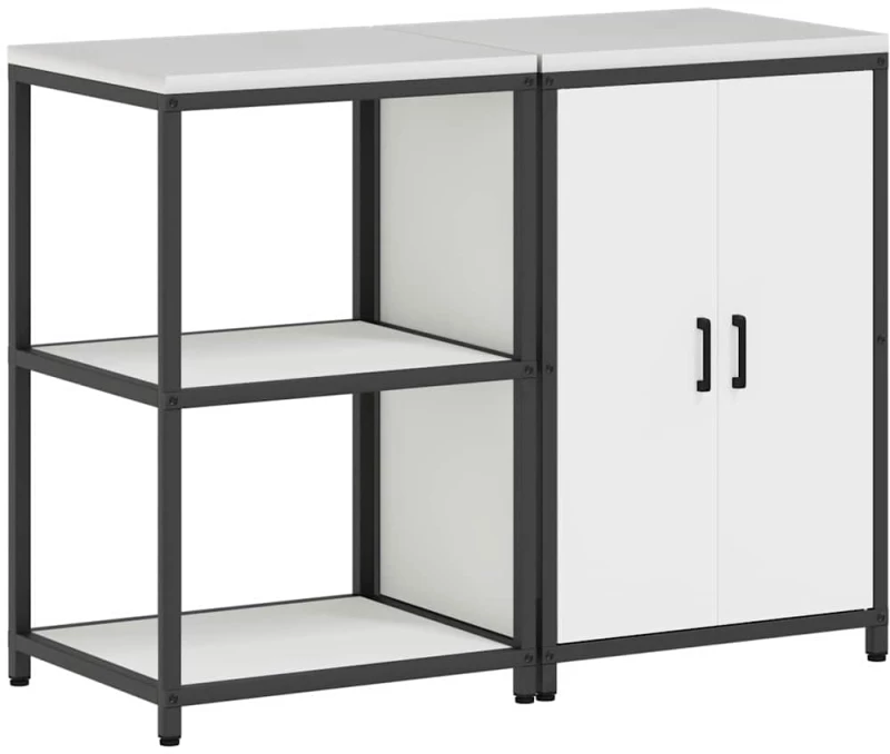 vidaXL Σετ Αποθήκευσης Κουζίνας με ράφι 2 pcs Λευκό 120 x 50 x 92 εκ.