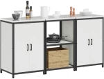vidaXL Σετ Αποθήκευσης Κουζίνας με ράφι 3 pcs Λευκό 180 x 50 x 92 εκ.