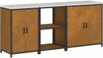 vidaXL Σετ Αποθήκευσης Κουζίνας Άλλο 3 pcs Σκ rusty 210 x 50 x 92 εκ