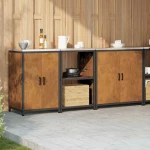 vidaXL Σετ Αποθήκευσης Κουζίνας Άλλο 3 pcs Σκ rusty 210 x 50 x 92 εκ