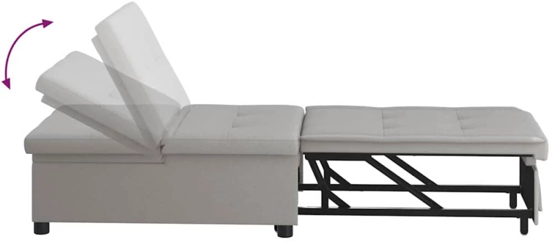 vidaXL Κρεβάτι καναπές Γκρι 194 x 67 x 37 εκ ύφασμα