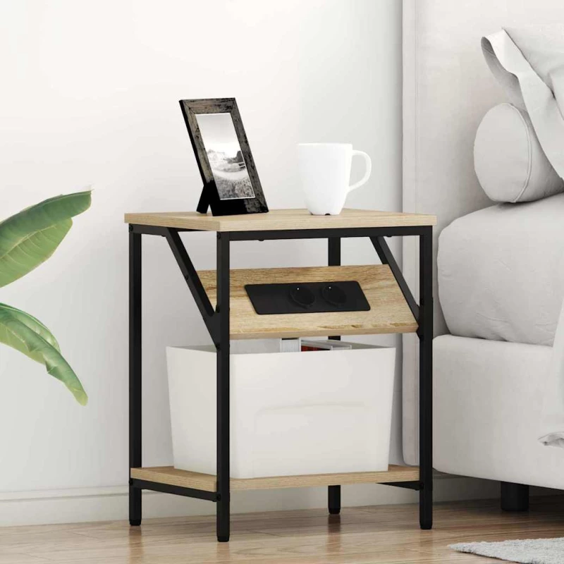 vidaXL Κομοδίνο 2 pcs Sonoma Δρυς 38 x 30 x 48 εκ. Επεξεργασμένο ξύλο