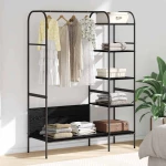 vidaXL Ράφι Ρούχων με ράφι Μαύρο 120 x 44 x 160 εκ Επεξεργασμένο ξύλο