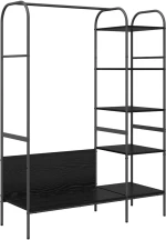 vidaXL Ράφι Ρούχων με ράφι Μαύρο 120 x 44 x 160 εκ Επεξεργασμένο ξύλο