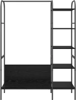 vidaXL Ράφι Ρούχων με ράφι Μαύρο 120 x 44 x 160 εκ Επεξεργασμένο ξύλο