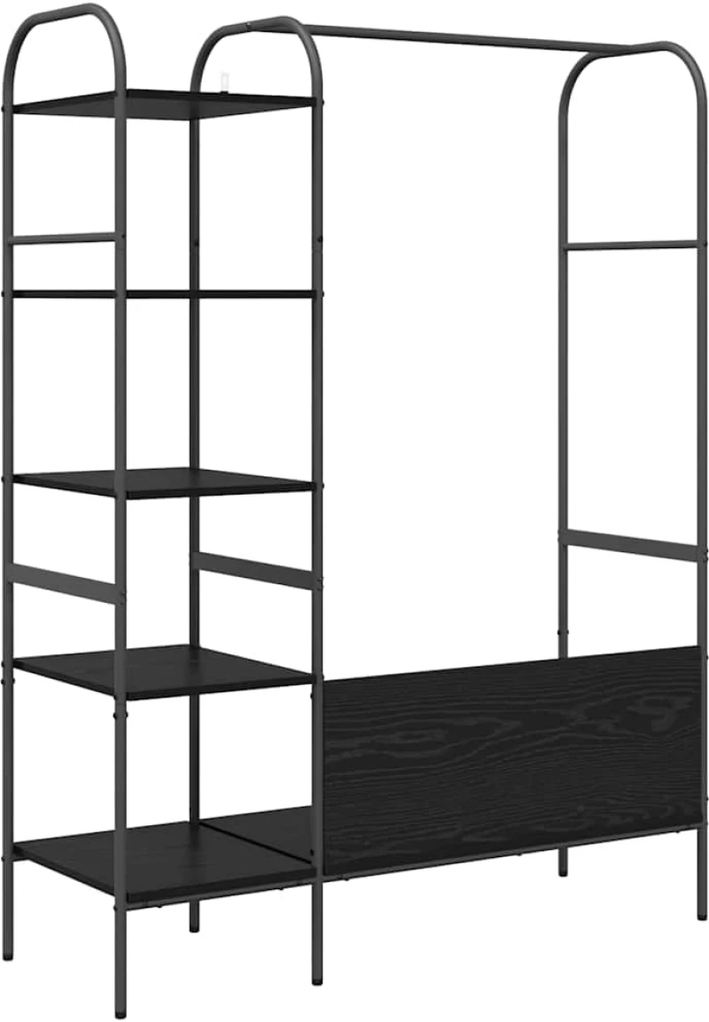 vidaXL Ράφι Ρούχων με ράφι Μαύρο 120 x 44 x 160 εκ Επεξεργασμένο ξύλο