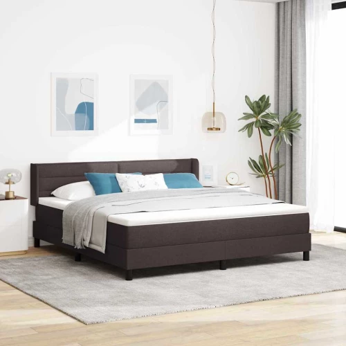 vidaXL Κρεβάτι box spring με στρώμα με στρώμα Σκούρο Καφέ 180 x 200 cm