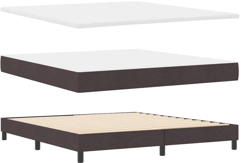 vidaXL Κρεβάτι box spring με στρώμα με στρώμα Σκούρο Καφέ 180 x 200 cm