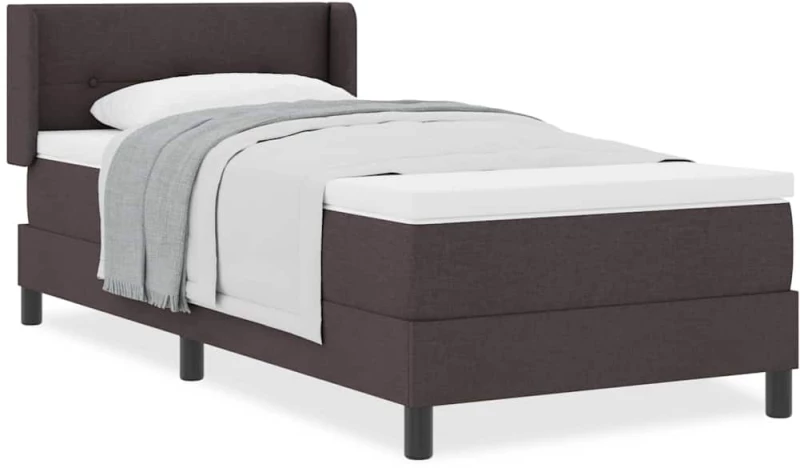 vidaXL Κρεβάτι box spring με στρώμα με στρώμα Σκούρο Καφέ 90 x 200 cm