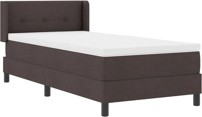 vidaXL Κρεβάτι box spring με στρώμα με στρώμα Σκούρο Καφέ 90 x 200 cm