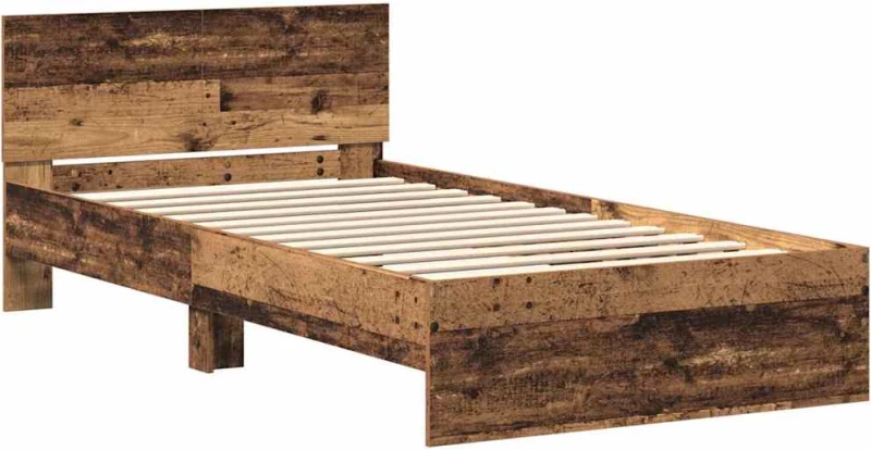 vidaXL Κρεβάτι με Κεφαλάρι Παλιό Ξύλο 100 x 200 cm Επεξεργασμένο ξύλο