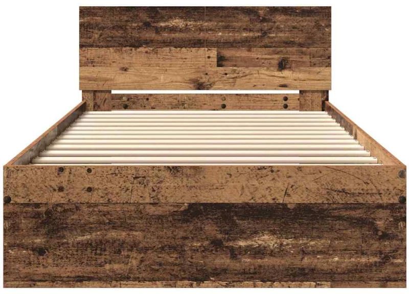 vidaXL Κρεβάτι με Κεφαλάρι Παλιό Ξύλο 100 x 200 cm Επεξεργασμένο ξύλο