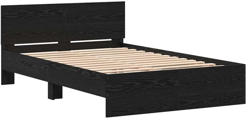 vidaXL Πλαίσιο Κρεβατιού Μαύρη Οξυά 120 x 190 cm Επεξεργασμένο ξύλο