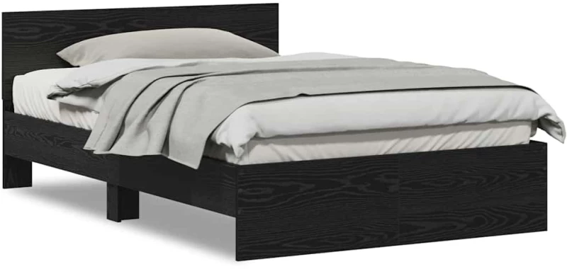 vidaXL Πλαίσιο Κρεβατιού Μαύρη Οξυά 120 x 190 cm Επεξεργασμένο ξύλο