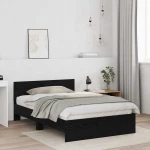 vidaXL Πλαίσιο Κρεβατιού Μαύρη Οξυά 120 x 190 cm Επεξεργασμένο ξύλο