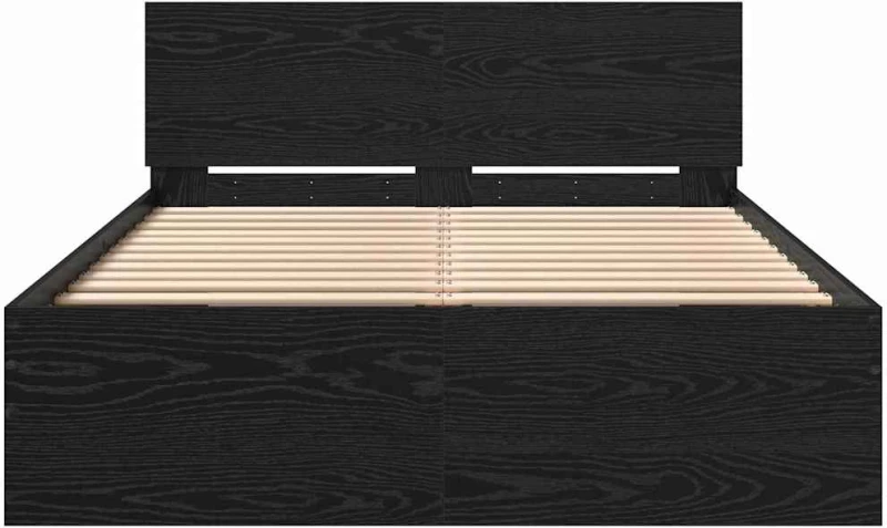 vidaXL Πλαίσιο Κρεβατιού Μαύρη Οξυά 120 x 190 cm Επεξεργασμένο ξύλο