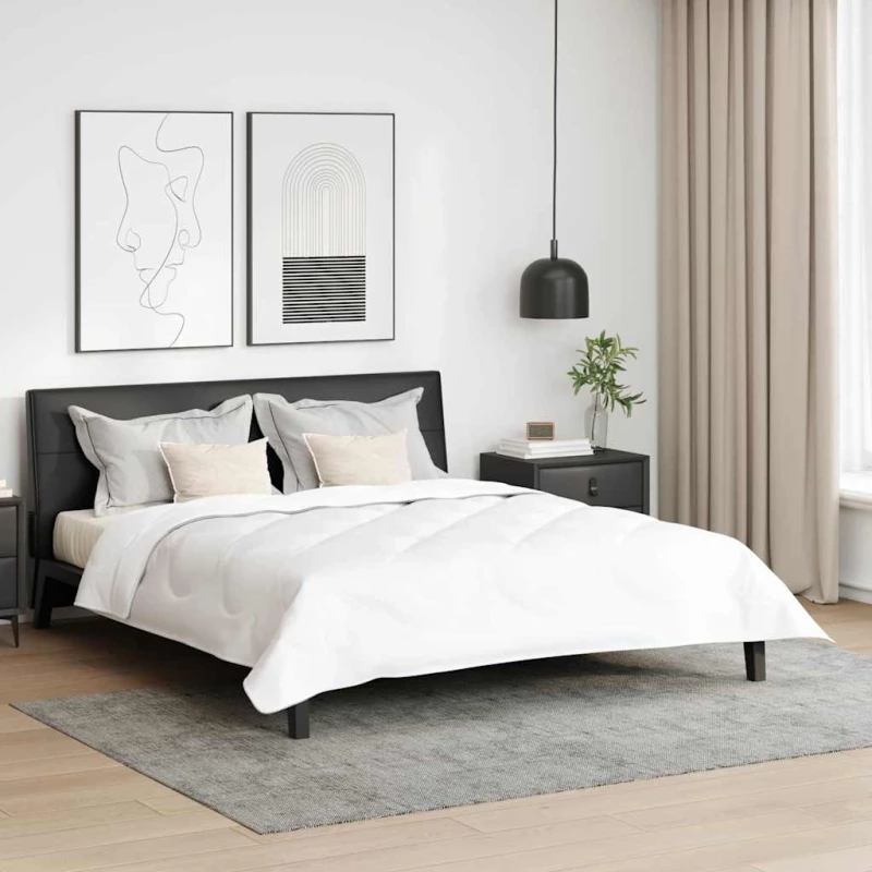 vidaXL Πάπλωμα με Μαξιλάρια Άλλο 3 pcs Λευκό 200 x 200 cm Μικροΐνες