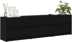 vidaXL Ντουλάπι TV Μαύρο 182 x 34 x 50 εκ