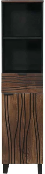 vidaXL Ντουλάπι Μπάνιου Ριγέ Καφέ 38 x 33 x 160 εκ. Μασίφ ξύλο μάνγκο