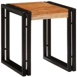 vidaXL Τραπέζια άκρης 3 pcs Καφέ και μαύρο Μασίφ ξύλο ακακίας