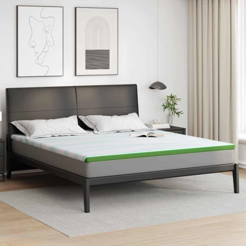 vidaXL Στρώματα Λευκό και Πράσινο 200 x 200 cm
