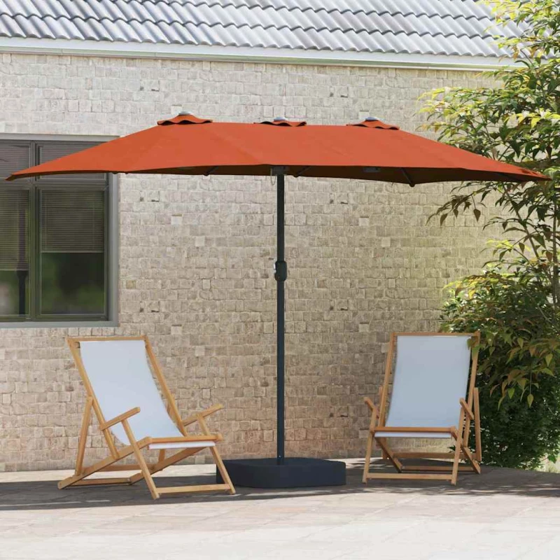 vidaXL Ομπρέλα Κήπου Τερακότα 385 x 209 x 244 εκατοστά ύφασμα