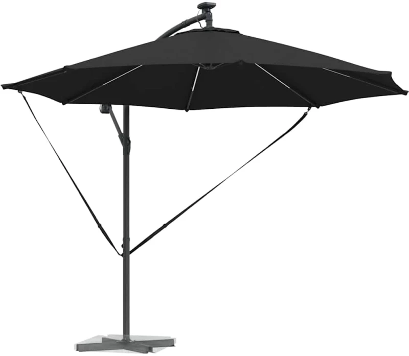 vidaXL Ομπρέλα Cantilever Banana Μαύρο 294 x 294 x 248 cm