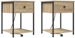 vidaXL Κομοδίνο 2 pcs Sonoma Δρυς 42 x 41 x 56 εκ. Επεξεργασμένο ξύλο