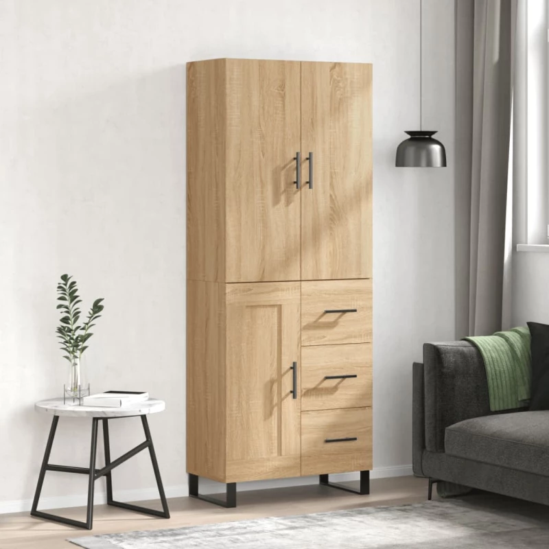 vidaXL Ντουλάπι Sonoma δρυς 69,5 x 34 x 180 εκ. από Επεξεργασμένο Ξύλο