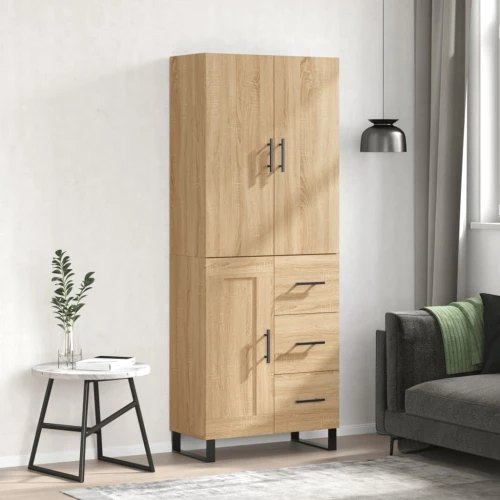 vidaXL Ντουλάπι Sonoma δρυς 69,5 x 34 x 180 εκ. από Επεξεργασμένο Ξύλο