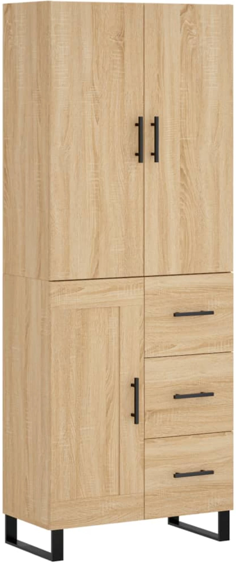vidaXL Ντουλάπι Sonoma δρυς 69,5 x 34 x 180 εκ. από Επεξεργασμένο Ξύλο