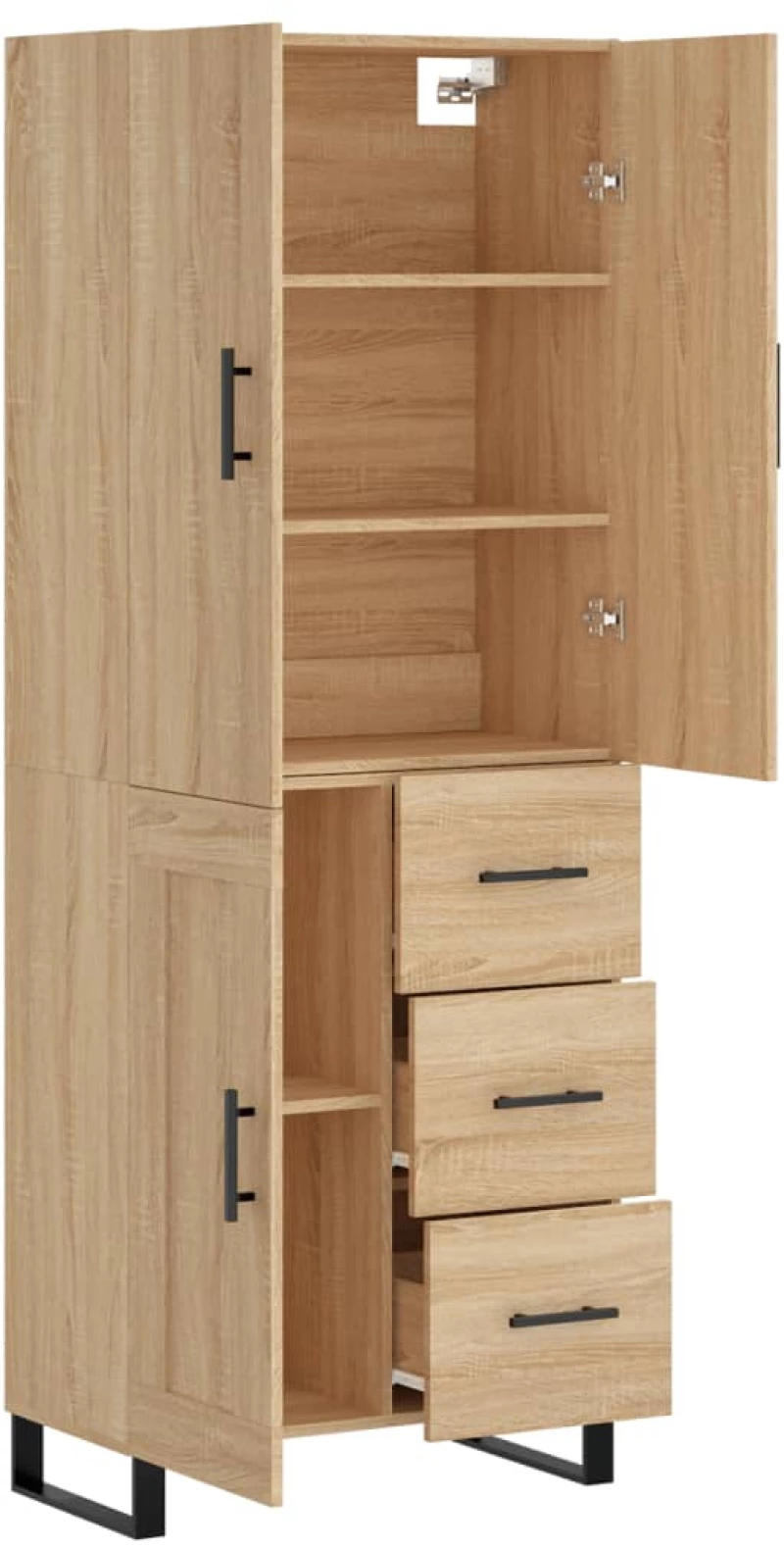 vidaXL Ντουλάπι Sonoma δρυς 69,5 x 34 x 180 εκ. από Επεξεργασμένο Ξύλο