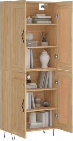 vidaXL Ντουλάπι Sonoma δρυς 69,5 x 34 x 180 εκ. από Επεξεργασμένο Ξύλο
