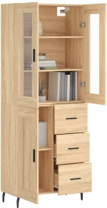 vidaXL Ντουλάπι Sonoma δρυς 69,5 x 34 x 180 εκ. από Επεξεργασμένο Ξύλο
