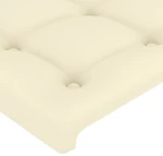 vidaXL Κεφαλάρι Κρεβατιού LED Κρεμ 90x5x118/128 εκ
