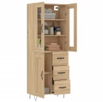 vidaXL Ντουλάπι Sonoma δρυς 69,5 x 34 x 180 εκ. από Επεξεργασμένο Ξύλο