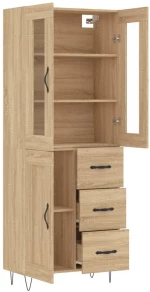 vidaXL Ντουλάπι Sonoma δρυς 69,5 x 34 x 180 εκ. από Επεξεργασμένο Ξύλο