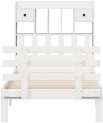 vidaXL Κρεβάτι Βιβλιοθήκη Χωρίς Στρώμα 90x190 εκ Μασίφ Ξύλο Πεύκου