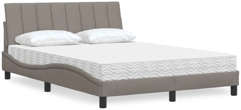 vidaXL Κρεβάτι Taupe 140x190 εκ. Υφασμάτινο