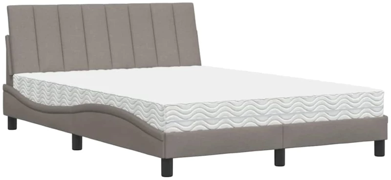 vidaXL Κρεβάτι Taupe 140x190 εκ. Υφασμάτινο