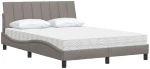 vidaXL Κρεβάτι Taupe 140x190 εκ. Υφασμάτινο